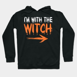 Im With He Witch Funny Halloween Matching Couple Him Men Hoodie